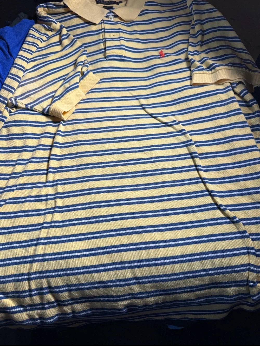 Ralph Lauren Yellow & Blue Striped Polo Shirt